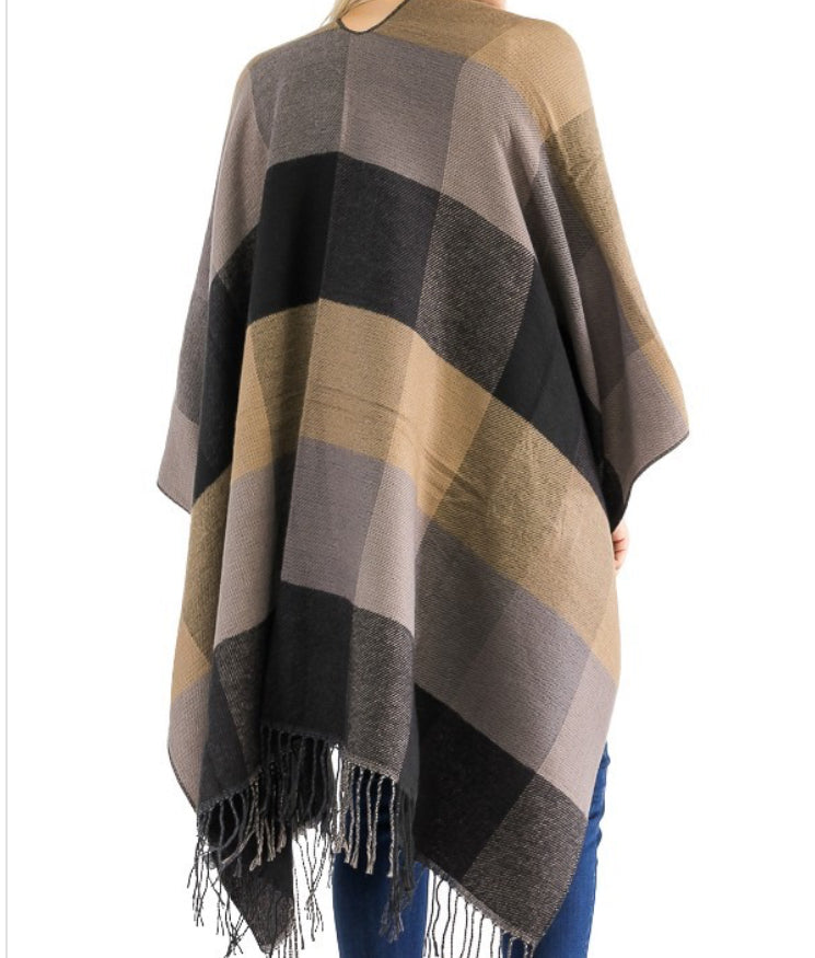 Buffalo Checkered Oversized Cape