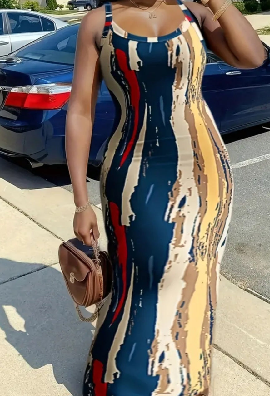 Striped Spaghetti Strap Dress