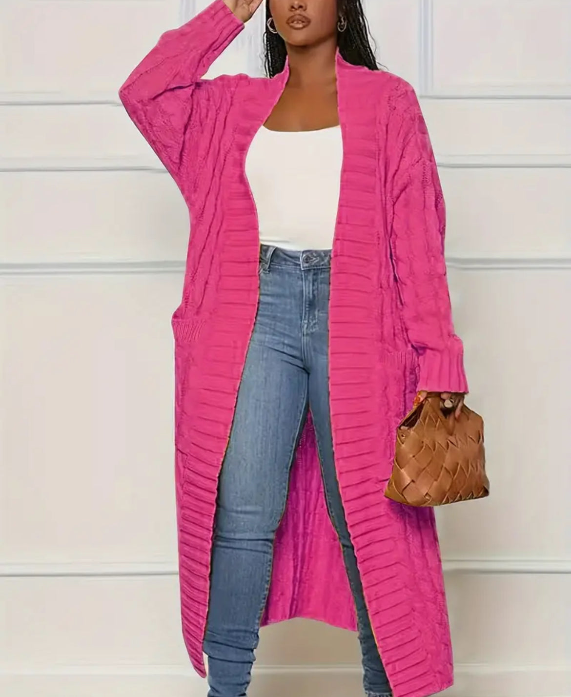 Pink Long knit sweater