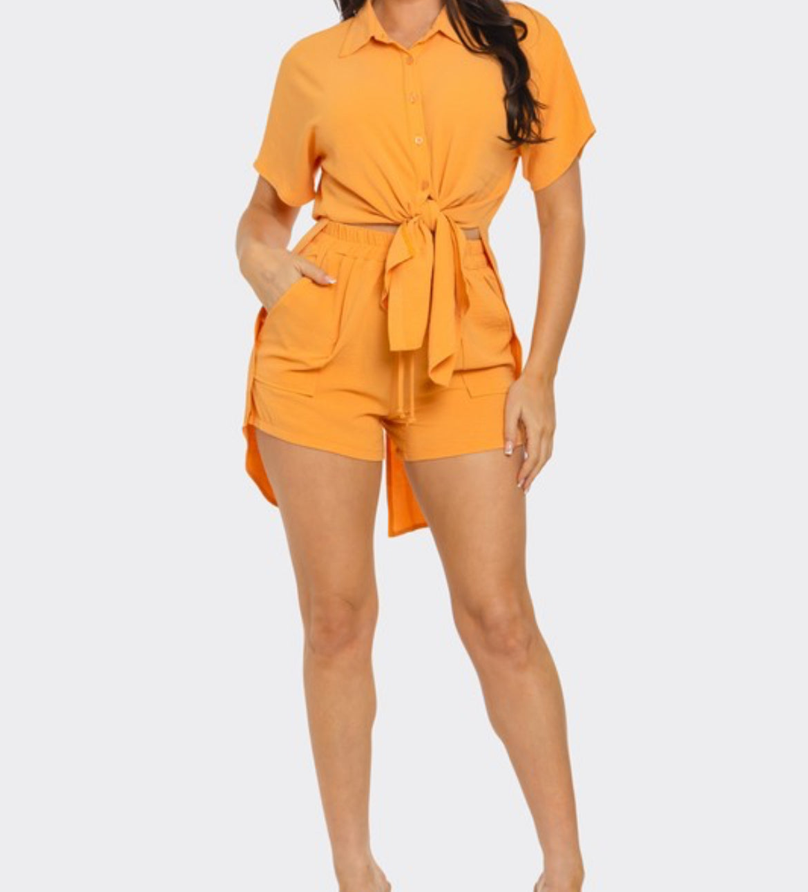 Orange Oversized Slit Set