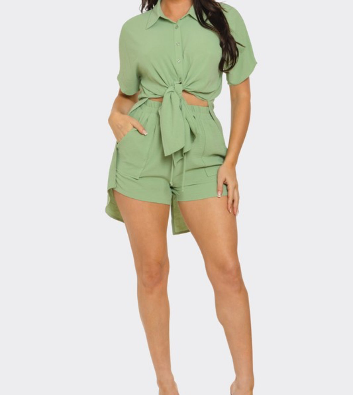 Sage Oversized Slit Set