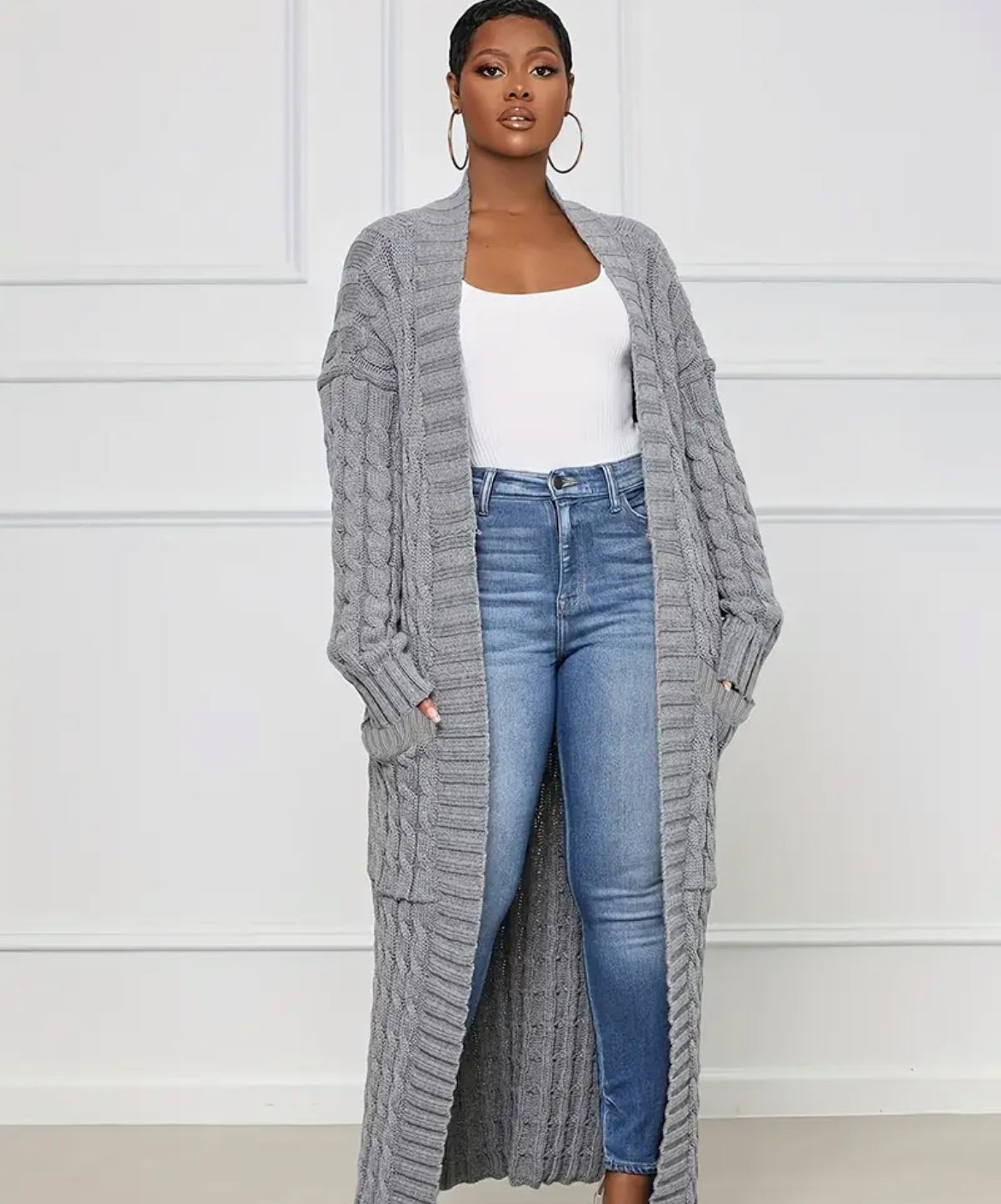 Long knit sweater
