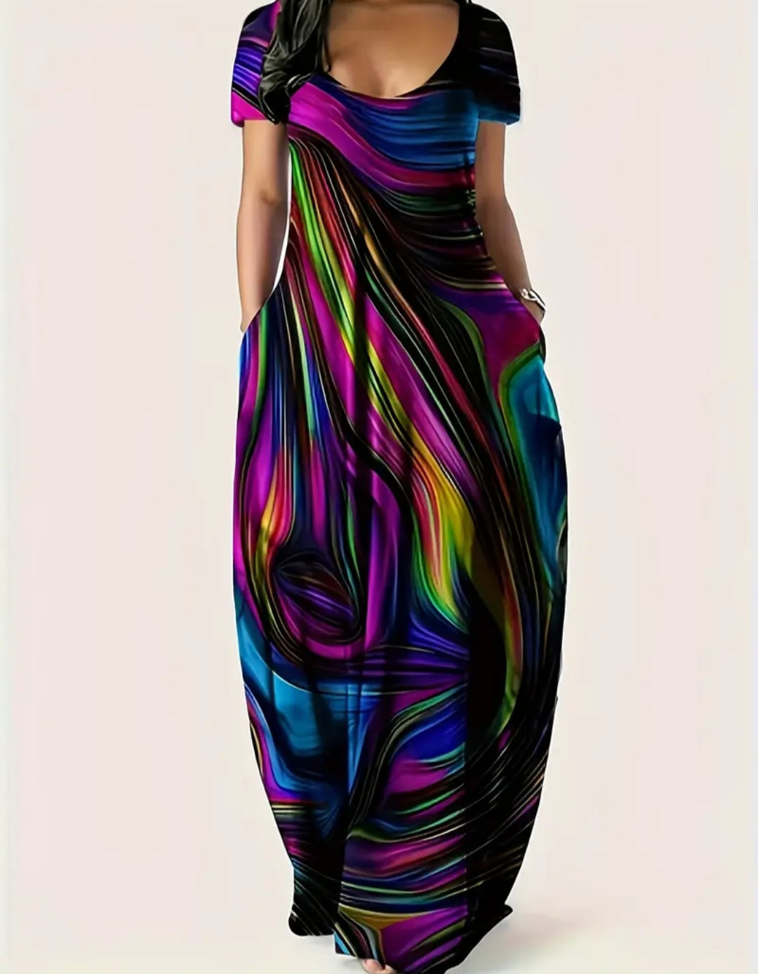 Purple Colorful Maxi Dress