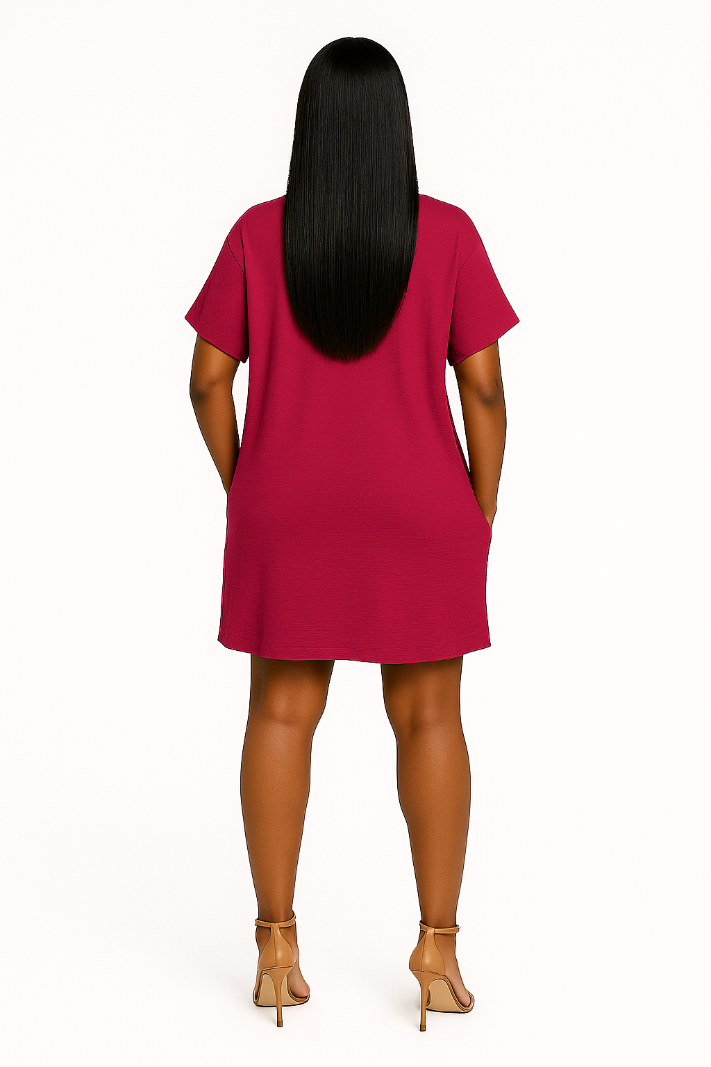 Woven Airflow v neck dress