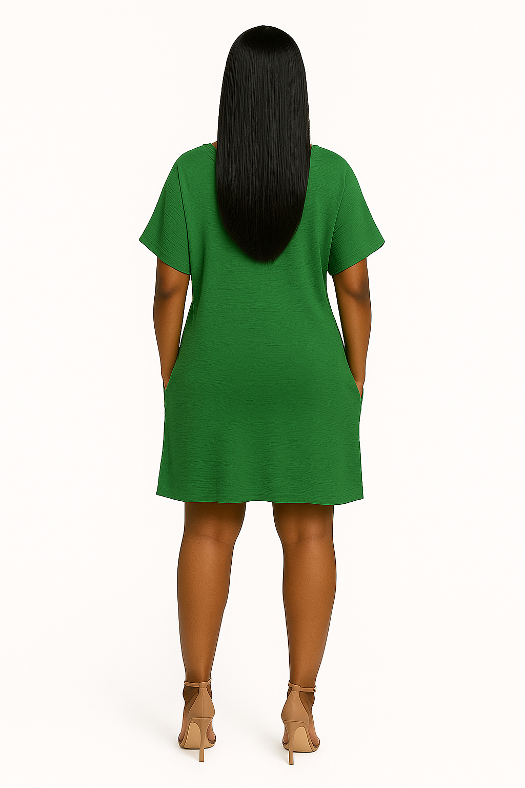 Woven Airflow v neck dress