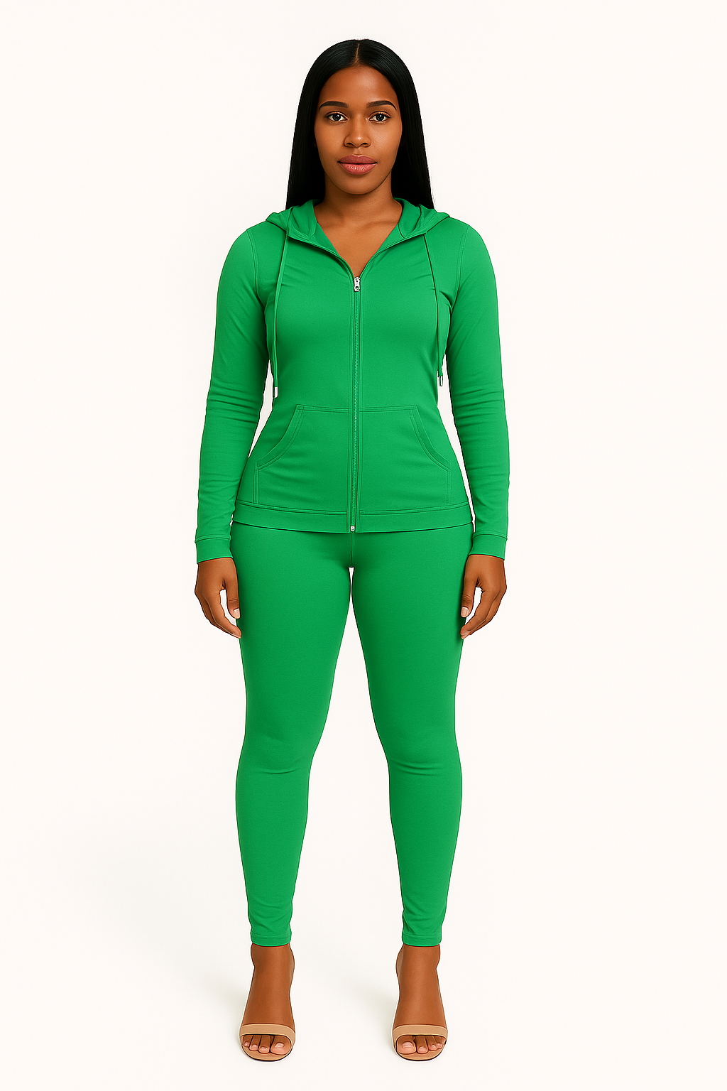 Green Slim two piece set