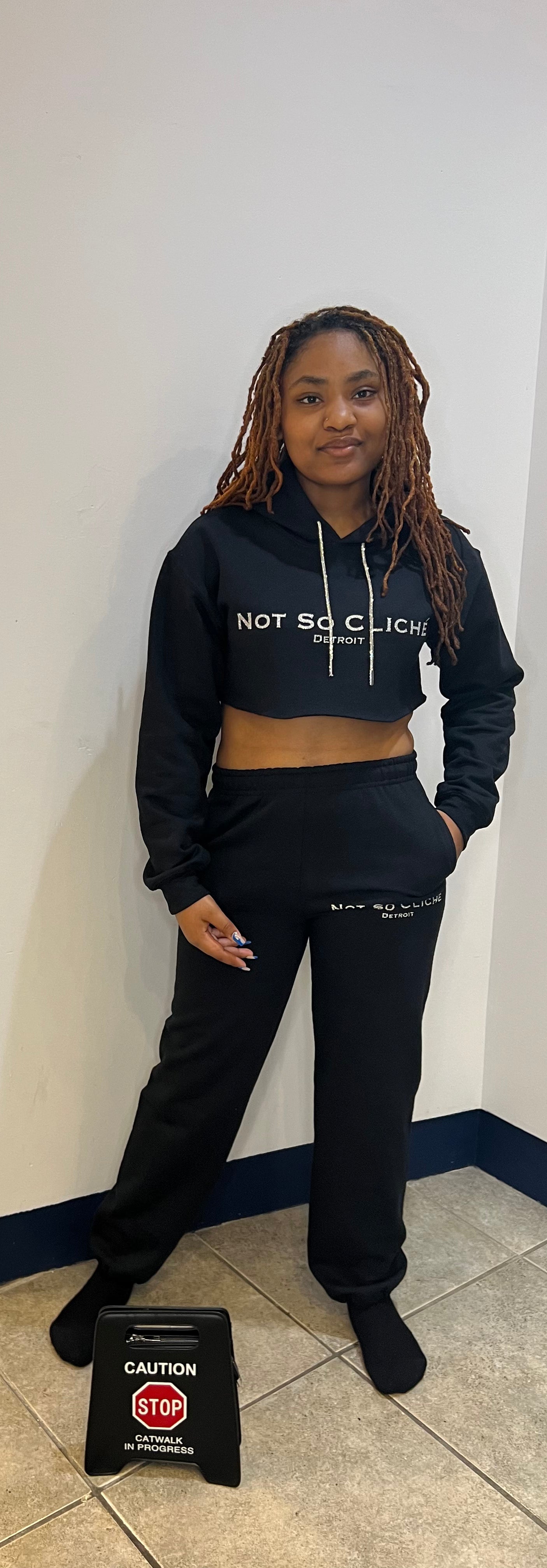 Jaymie Bling Crop Hoodie- red