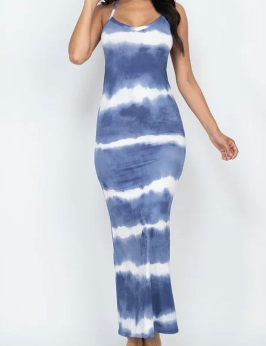 Blue Tye Stripe Dress