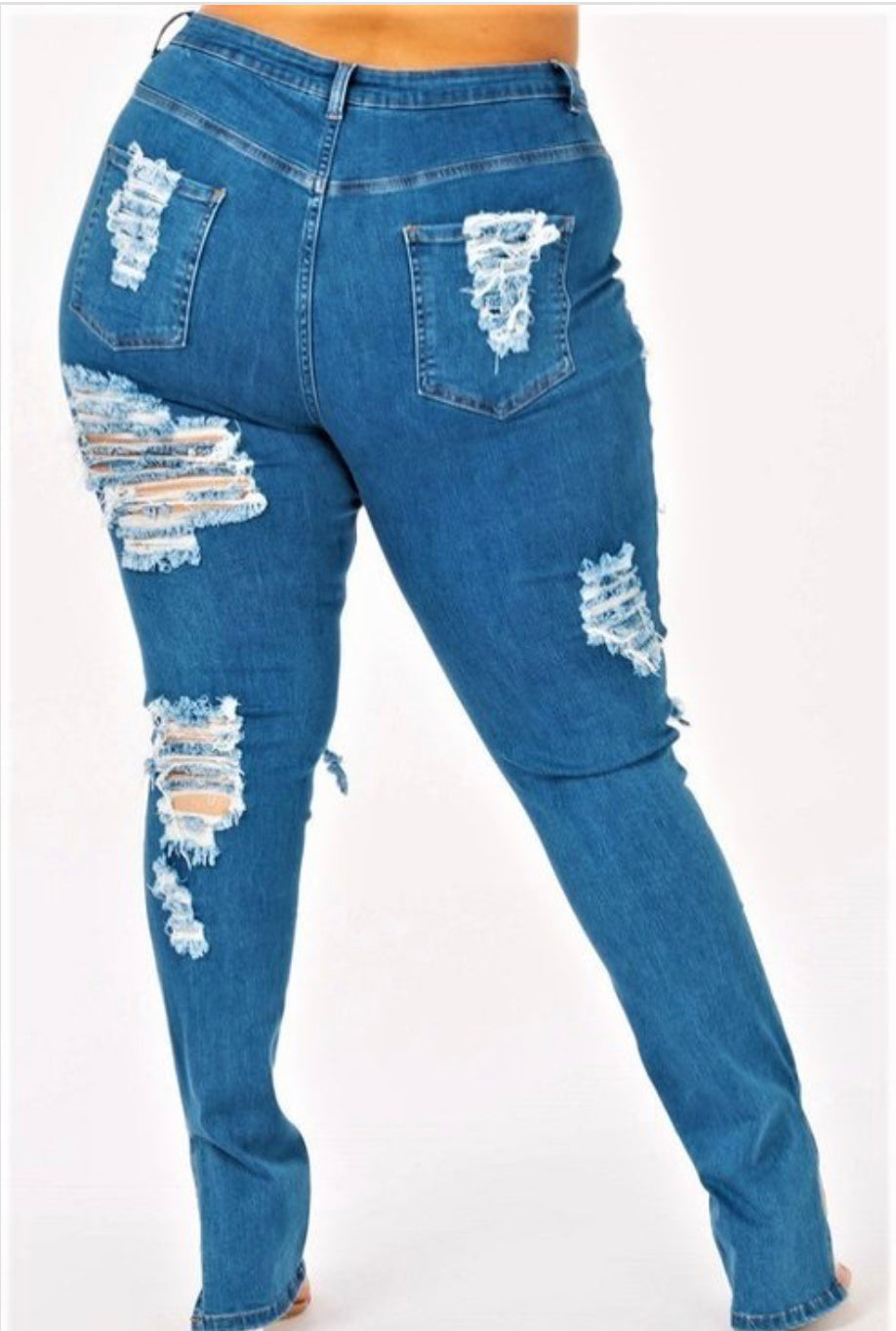 Plus Size Slit Jeans