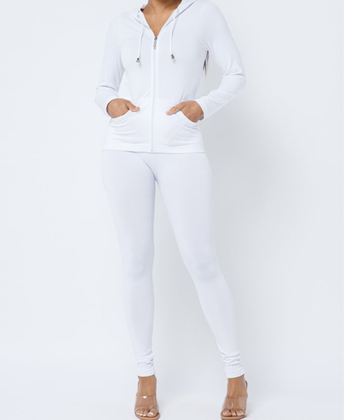 White Slim two piece set