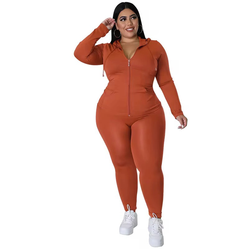 Brick Plus Size Slim two piece set
