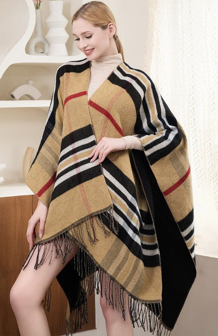 Plaid Tartan Oversized cape