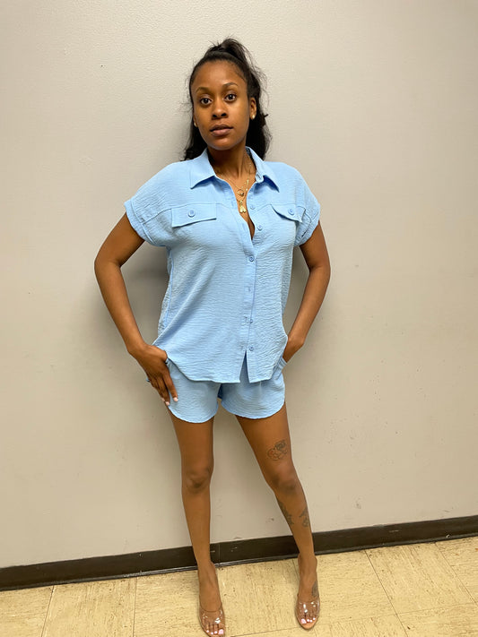 Blue Short Set