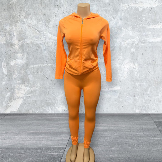 Orange Slim two piece set