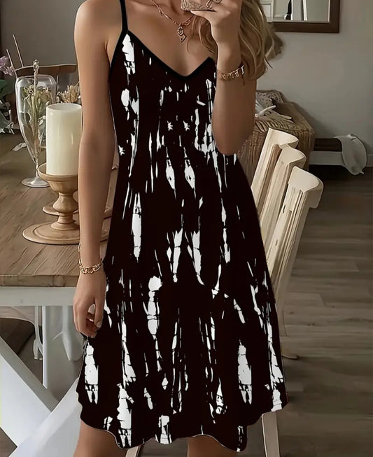 Black 3D Tie-Dye Print