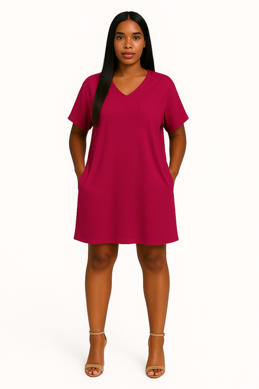 Woven Airflow v neck dress