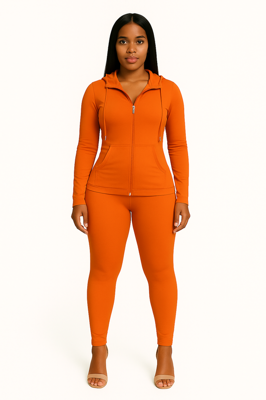 Orange Slim two piece set