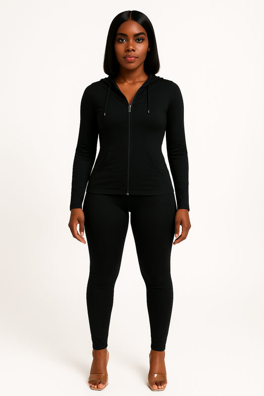 Black Slim two piece set