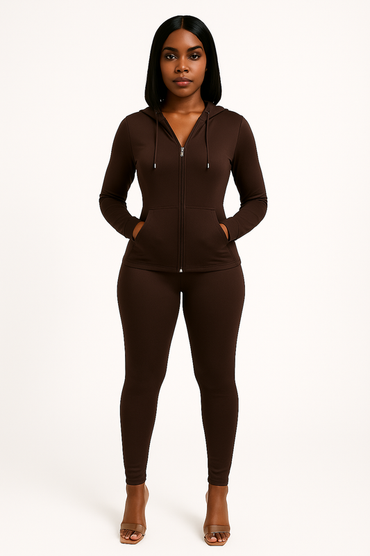 Mocha Slim two piece set