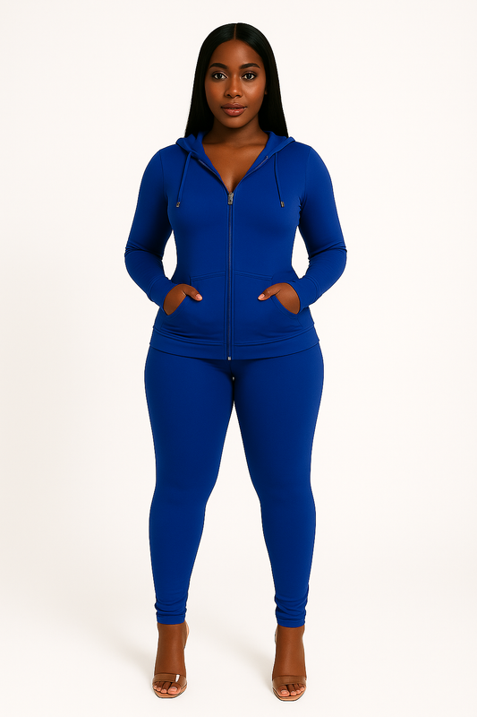 Blue Slim two piece set