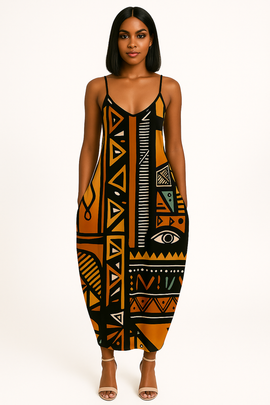 African Print Maxi Sun Dress