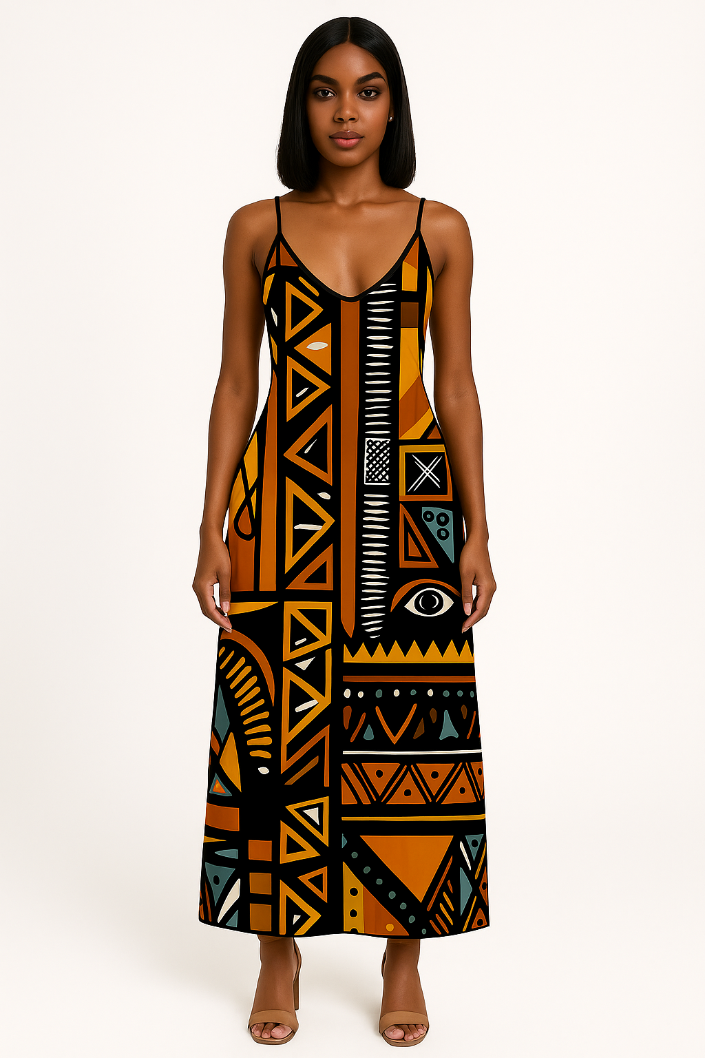 African Print Maxi Sun Dress