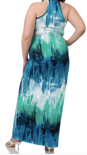 Plus size Blue tye dye dress