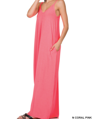 Coral Pocket Dress