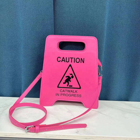Pink Caution Purse
