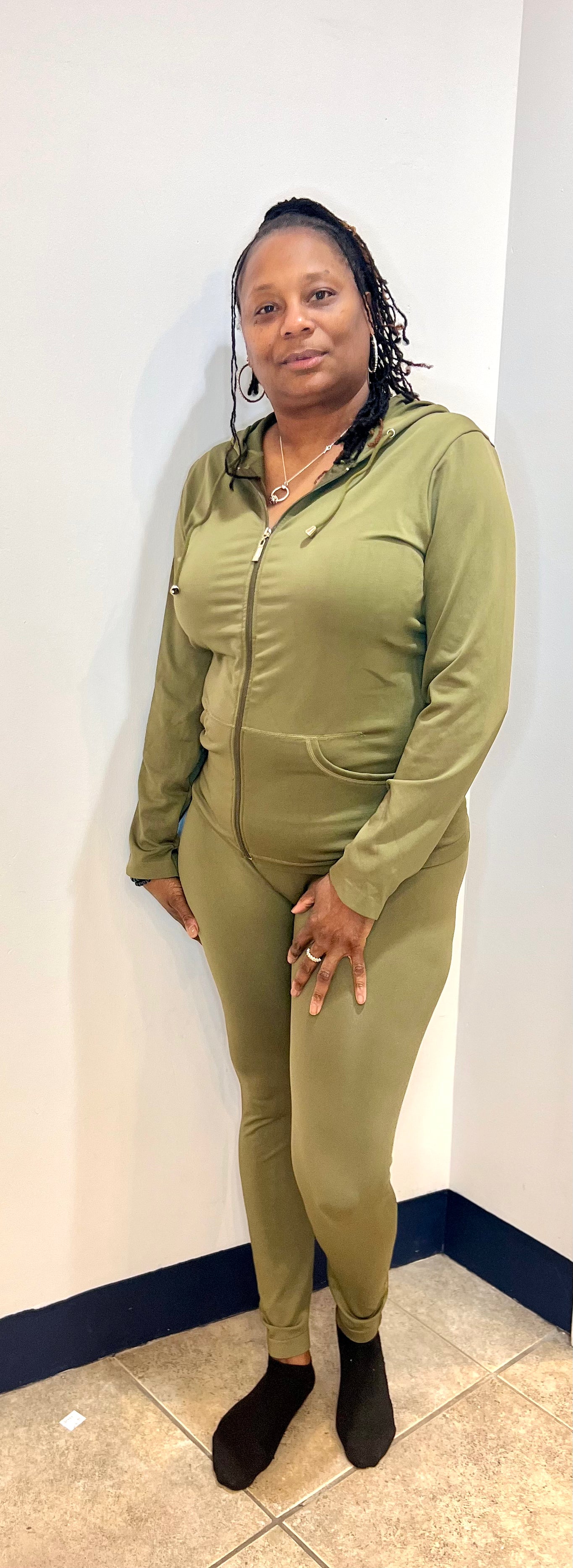 Olive Plus Size Slim two piece set