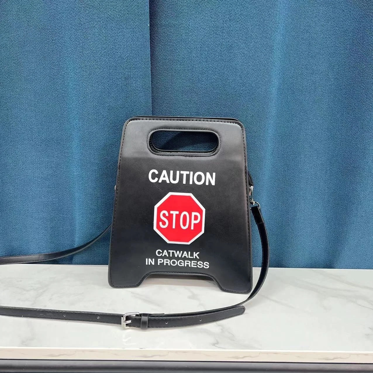 Black Caution Purse