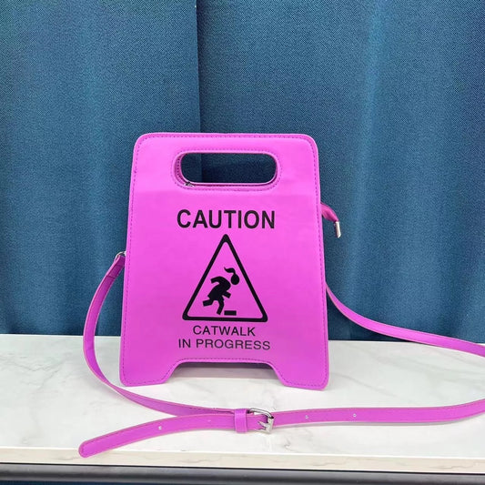 Purple Caution Purse