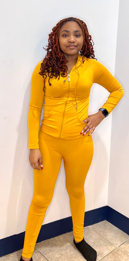 Mustard Slim two piece set