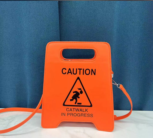 Orange Caution Purse